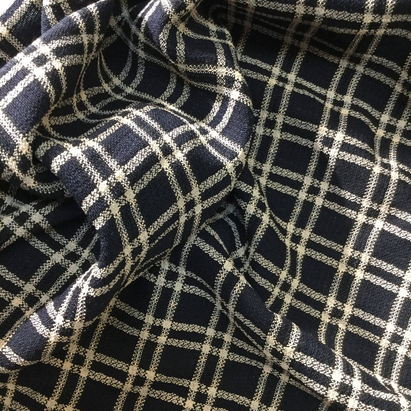 Black and Beige Plaid Fabric | Poly Blend | Apparel Blouse Skirts ...