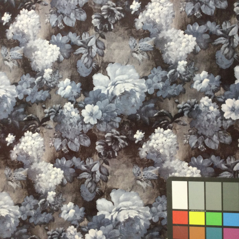 blue floral suede microfiber fabric