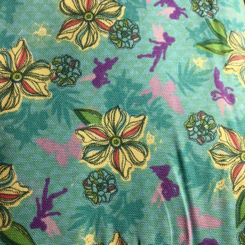 Fairies and Butterflies Floral in Turquoise Home Dec Fabric | Drapery | Furniture | Cushions | By The Yard | 54 inch Wide