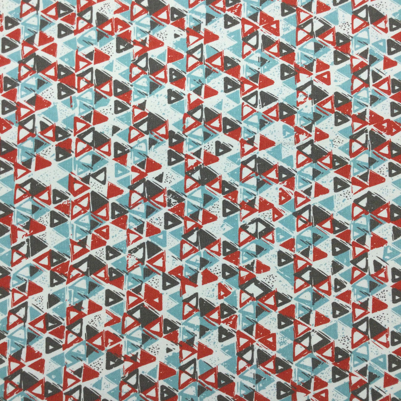 triangle geometric red blue brown