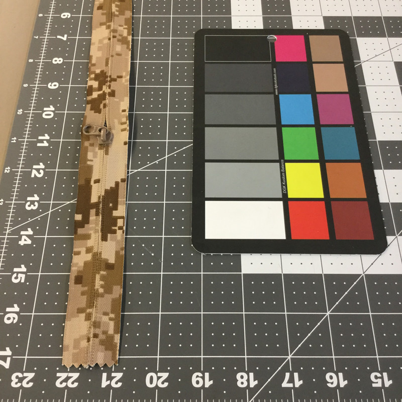 10.5" Coil Zipper | Desert Tan Digital Camouflage | Military Repair | Bags / Pockets.