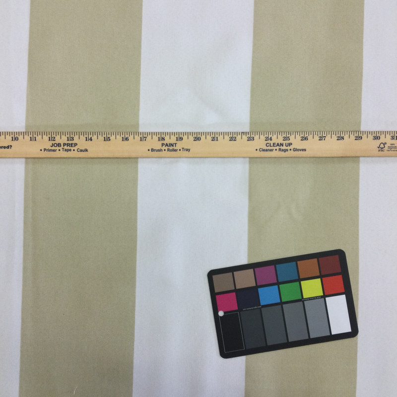 5.05 Yard Piece of Outdoor Home Decor Fabric | Beige / White Stripes | 54" Wide