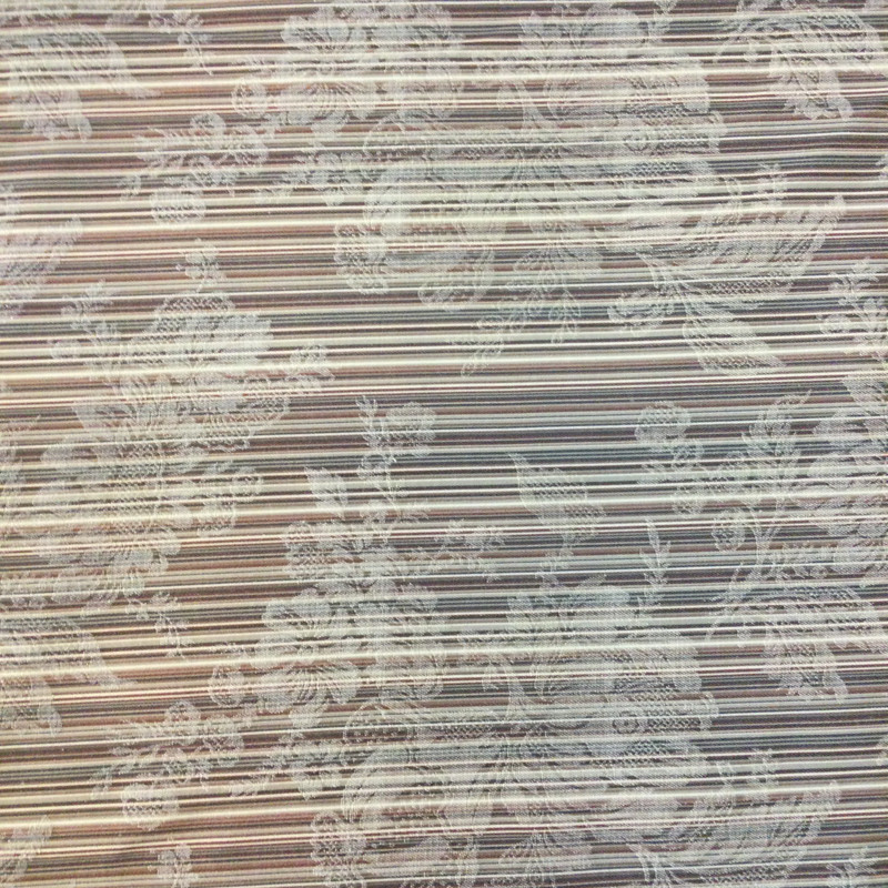 Floral Over Stripes Brown / Beige / Tan | Drapery / Upholstery Fabric | 54" Wide | By the Yard