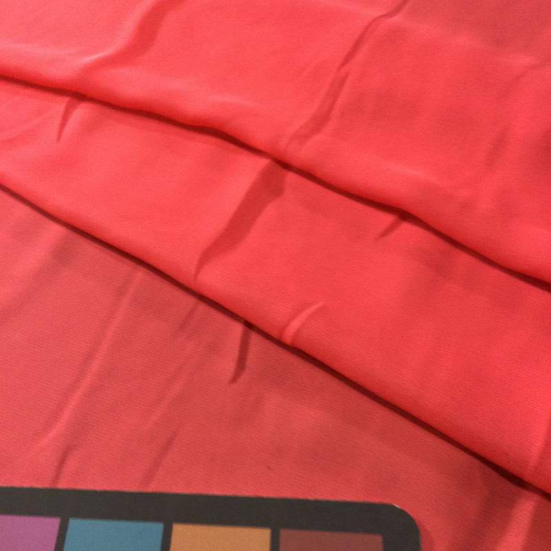 Salmon Red Sheer Polyester Chiffon Fabric | Special Occasion Apparel | By The Yard | 60 Inch Wide