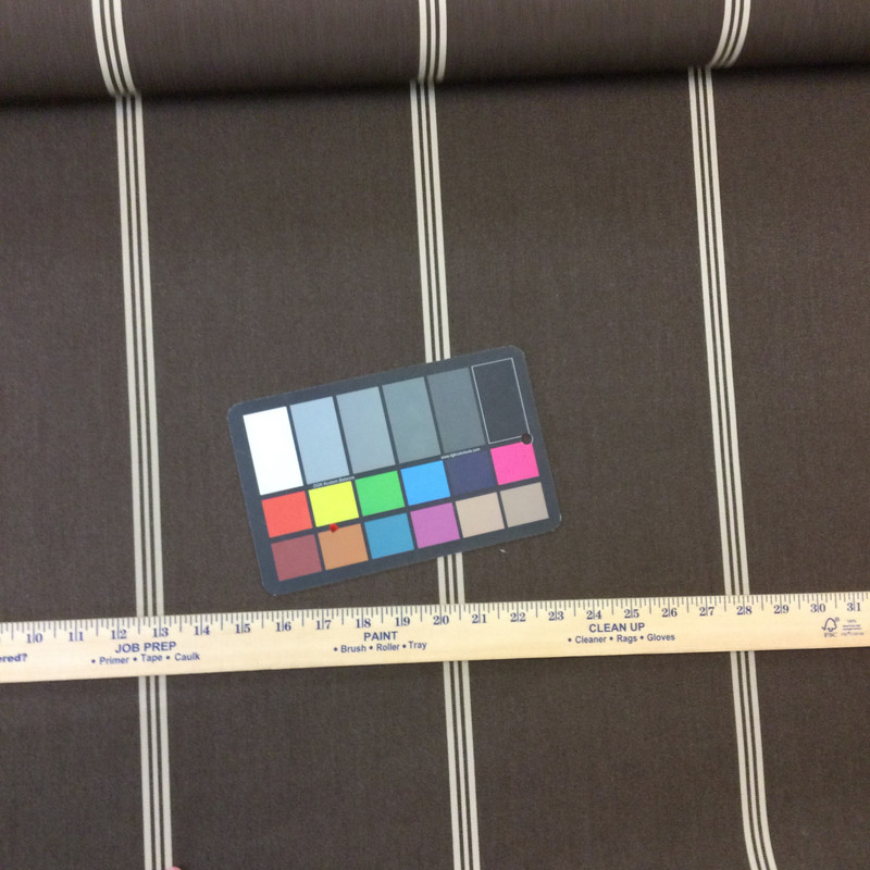 1.66 Yard Piece of Vintage Striped Sunbrella | Brown / Tan | Outdoor Awning / Upholstery | 46" Wide