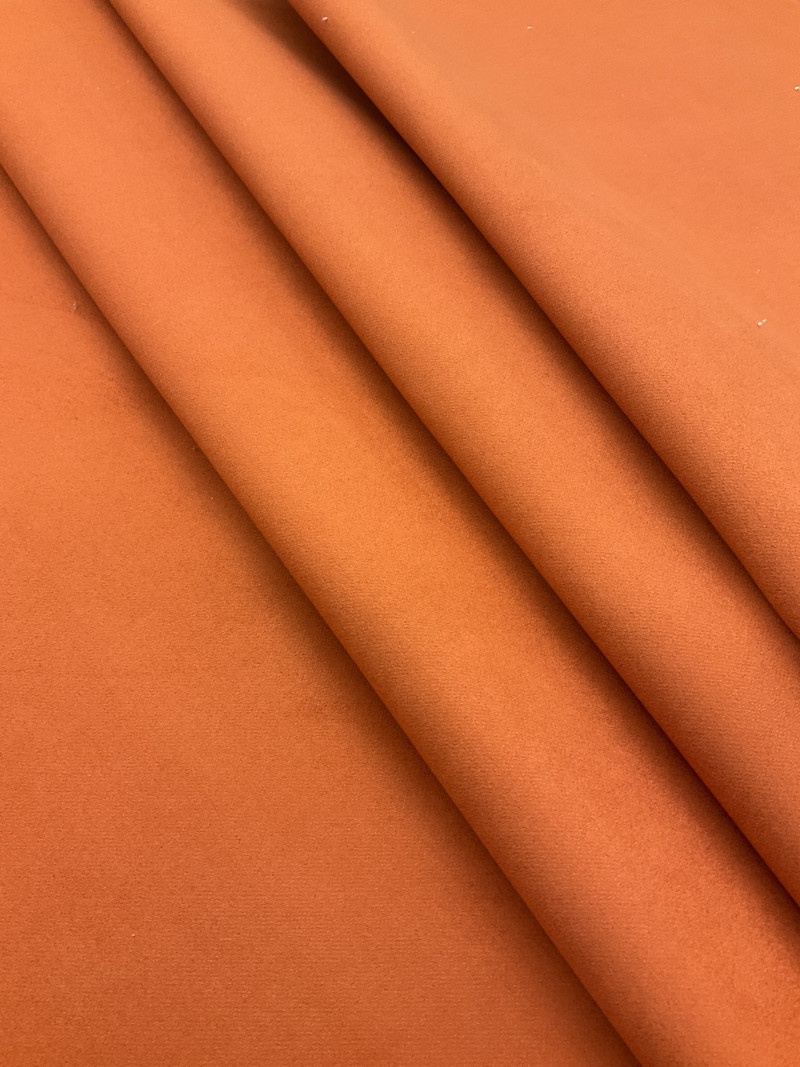 Doro in Clay | Solid Orange | Microsuede Upholstery Fabric | Heavy Weight | 54" Wide | By the Yard