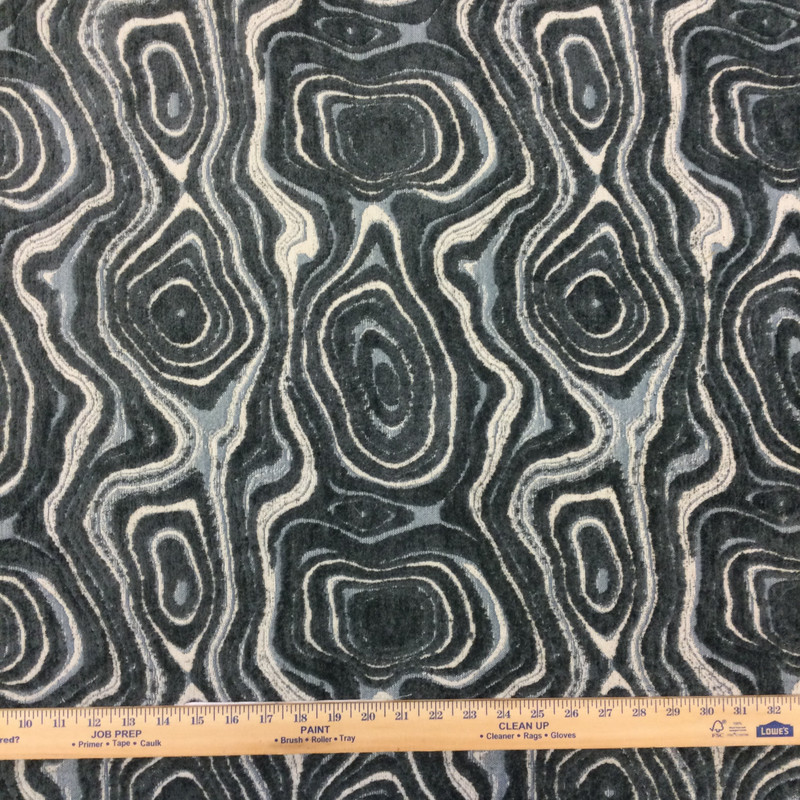 Angora in Smoke | Jacquard Upholstery Fabric | Contemporary Abstract in Gray / Blue / Beige | 54" Wide | By the Yard