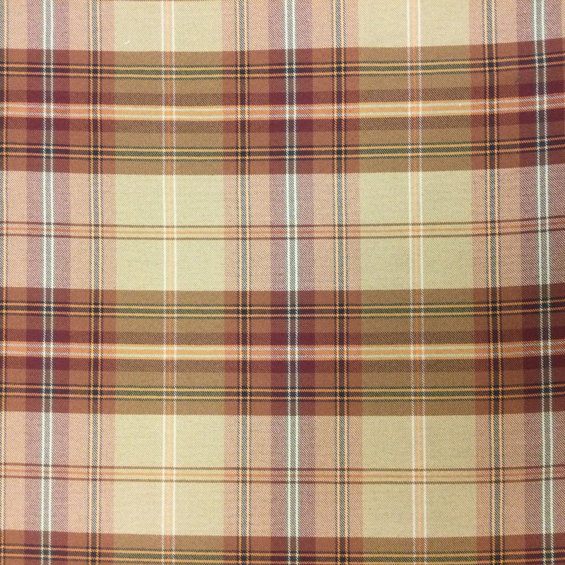 Winthrop in color Vermillion | Plaid | Brown / Orange | Medium Weight Upholstery / Drapery Fabric | 54" Wide | By the Yard