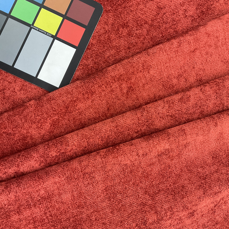 Aiken in color Sienna Red | Chenille Microfiber Upholstery Fabric | 54" Wide | By the Yard
