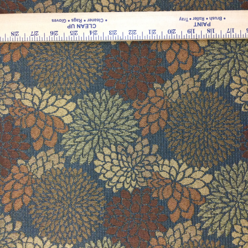 Potelle in color Jewell | Modern Mums Floral in Brown / Gold / Gray | Heavyweight Upholstery / Slipcover Fabric | Jacquard | 54" Wide | By the Yard