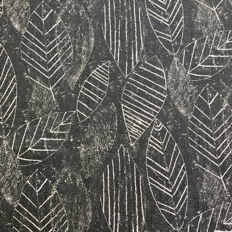 Trace in Black | Modern Leaves Black and White | Upholstery Fabric | Regal Fabrics Brand | 54" Wide | By the Yard
