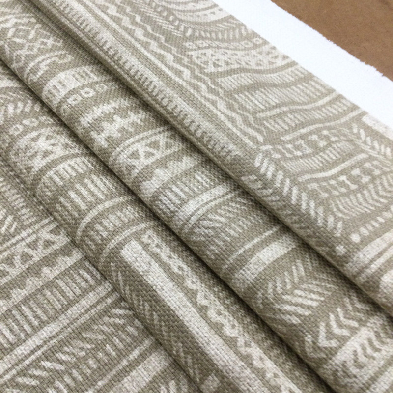 Avron in Flax | Decorative Stripes in Taupe | Upholstery / Drapery Fabric | Ellen Degeneres | 54" Wide | By the Yard