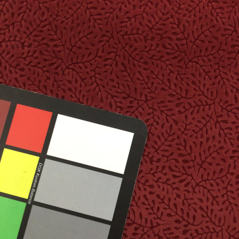 Reef in Merlot | Leafy Twigs Design in Dark Red | Flocked Velvet Fabric | Upholstery | 54" Wide | By the Yard