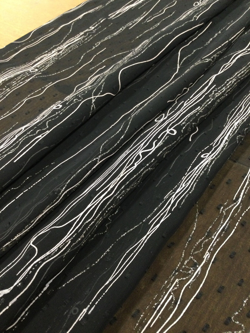 Sheer Chiffon Fabric In Black / White For Dress Making | By The Yard