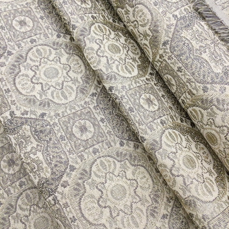 Decorative Tiles in Tan / Beige | Upholstery / Drapery Fabric | 54" Wide | By the Yard