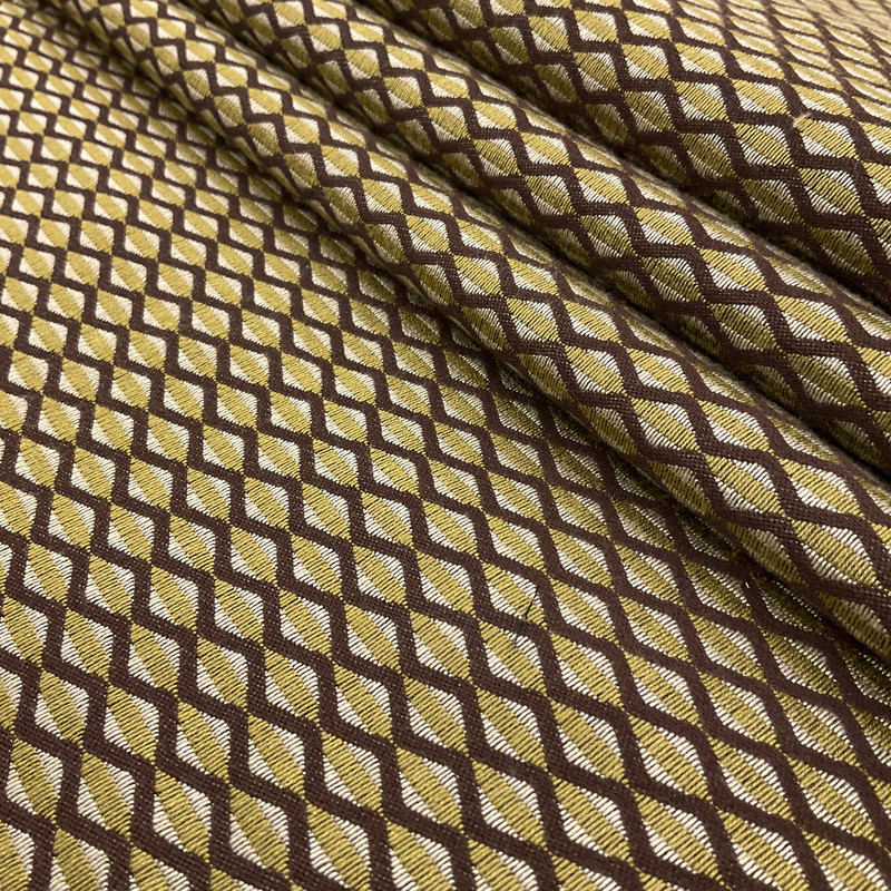 Zig Zag Stripes in Brown and Green | Upholstery / Slipcover Fabric | 54" Wide | By the Yard