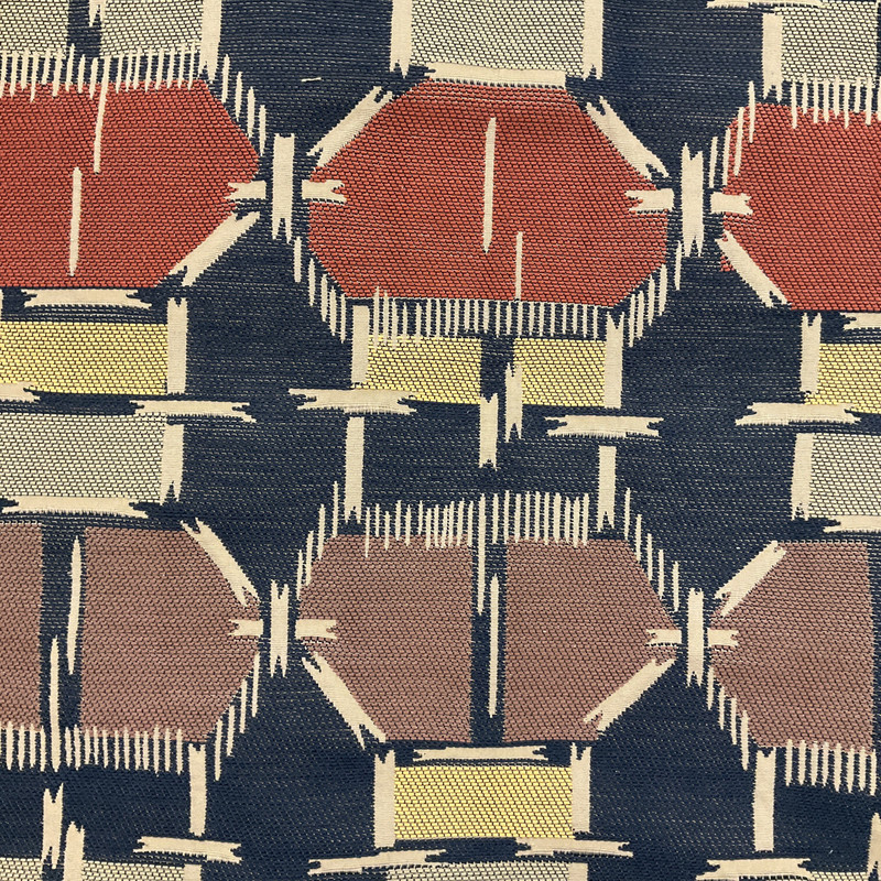 Contemporary Design in Black / Orange / Tan | Upholstery Fabric | 54" Wide | By the Yard