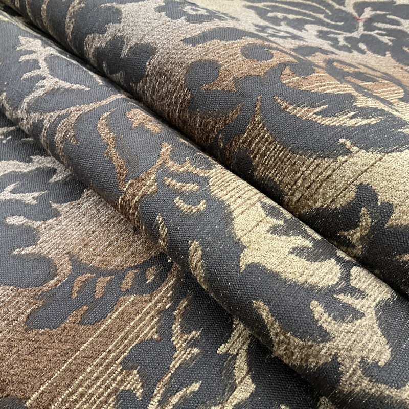 Ombre Damask in Brown Earth Tones Heavyweight Upholstery Fabric | Low ...