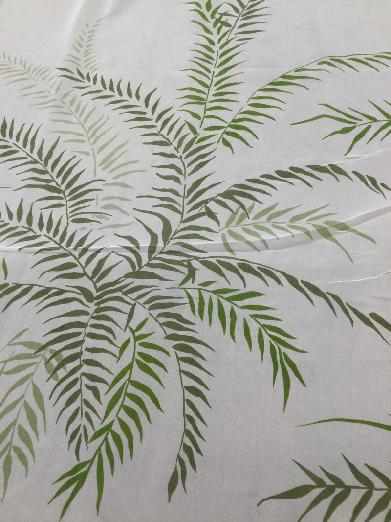 Fern and Frond Printed Drapery Sheer Fabric  | Summer Green on Pure White | Drapery | Home Decor | 108 inch wide | By The Yard