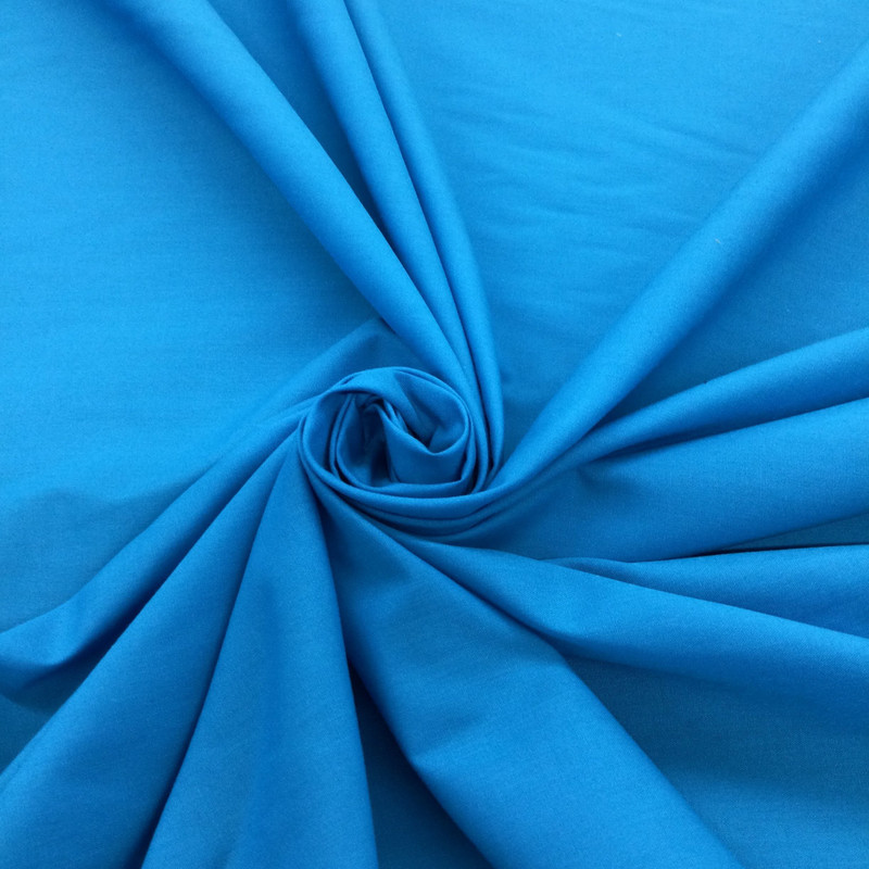Solid Blue Poly Cotton Fabric | Curtains / Linings / Apparel | 60" Wide | By the Yard