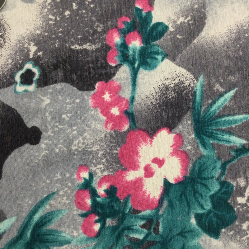 Asian Medallion in Magenta, Teal and Grey | Lightweight Opaque Jersey Knit Fabric | Clothing and Apparel | By The Yard | 45 inch Wide