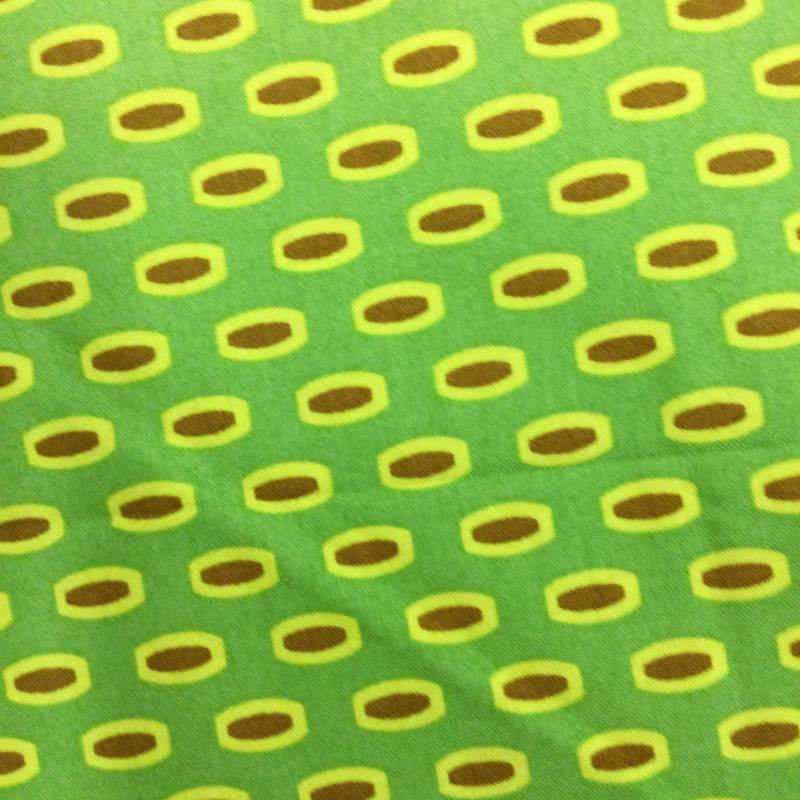 Brown Oval Beads on Grass Green | Free Spirit | Westminster  Fibers | Quilting Fabric | 100% Cotton | 44 wide | By the Yard