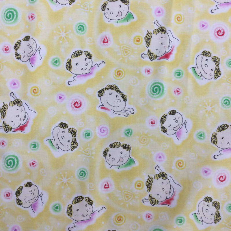 Child with Shapes in Yellow / Red / Green | Play Pals by Fabric Visions | Quilting Fabric | 100% Cotton | 44 wide | By the Yard