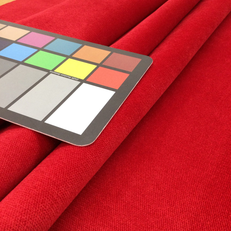 Melon in Ruby | Solid Rich Red  | Low Pile Velvet Fabric | Heavy Upholstery | 54" Wide | By the Yard