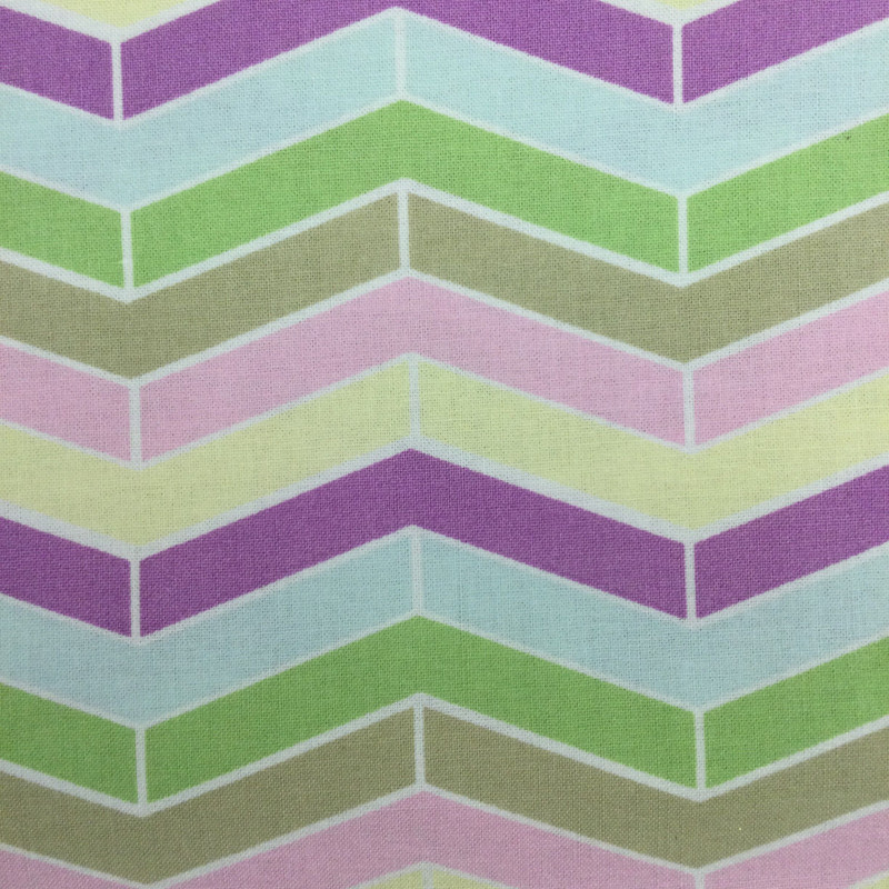 Pastel Chevron Brick Print | Quilting Fabric | 100% Cotton | 44 wide | By the Yard 3469