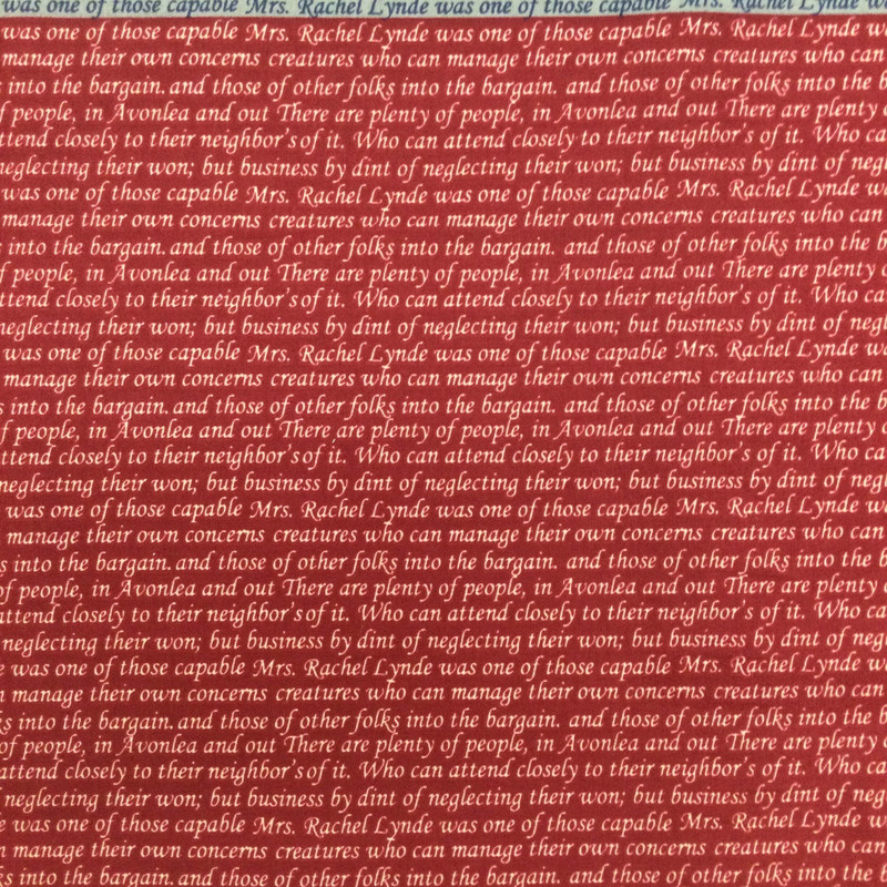 Anne of Green Gables Script Panel | Star Black | 24x44 | 100 % Cotton | Quilt Panel | Sold By The Panel