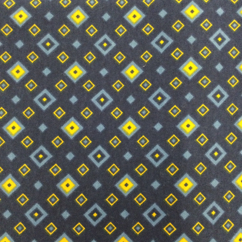 Diamonds in Navy Blue / Orange | Flannel Fabric | 44 Wide | 100% Cotton | By The Yard