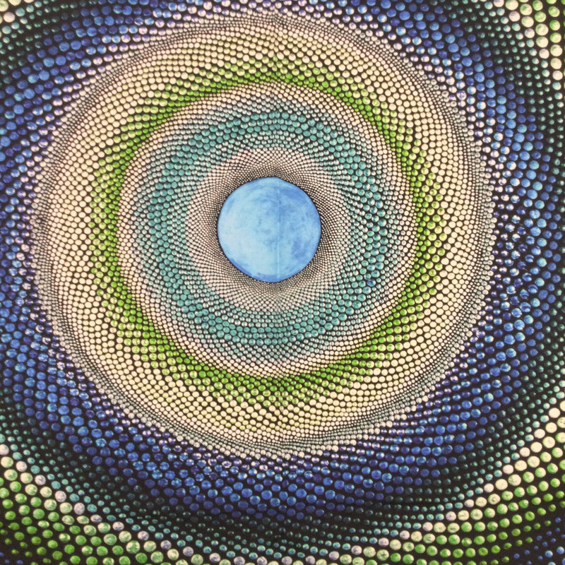 Mindful Mandala in Blues and Greens | Amy Diener for P&B Textiles | Wall Hanging Panel | 42x44 | 100 % Cotton | Quilt Panel Fabric | Sold By The Panel