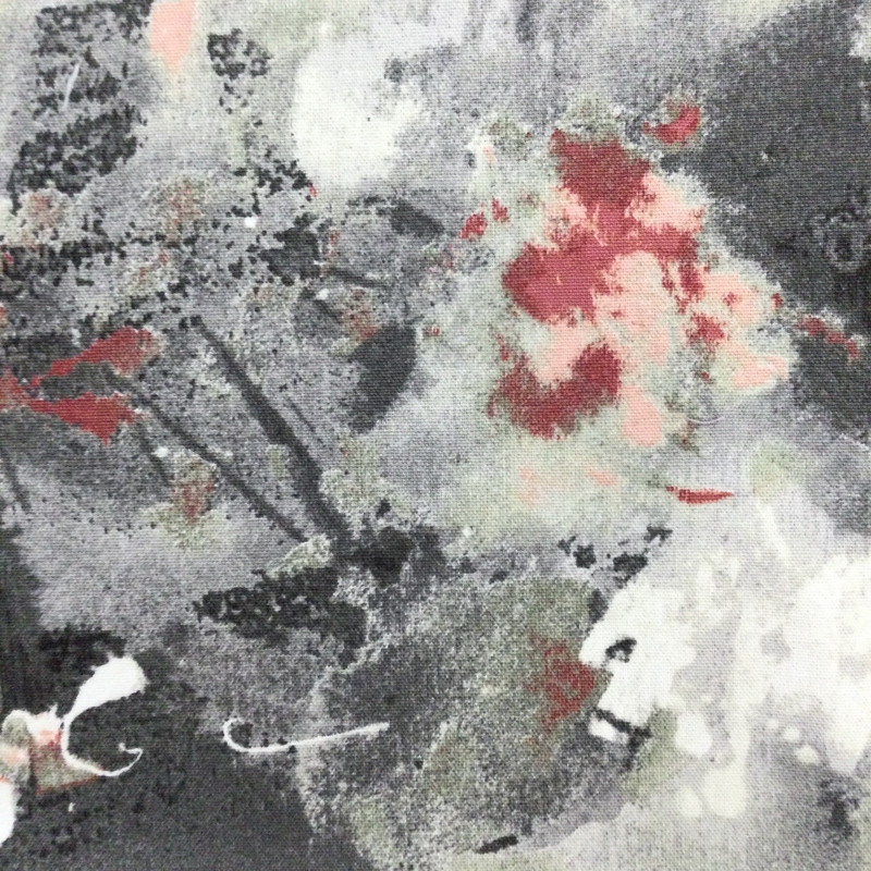 Orting in Ashrose | Abstract Black / Grey / Red / White | Home Decor Fabric | Cotton | 54" Wide | By the Yard