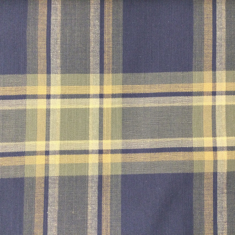 Vintage Plaid in Blue, Green, and Yellow | Upholstery / Slipcover Fabric  | 54" Wide | By the Yard