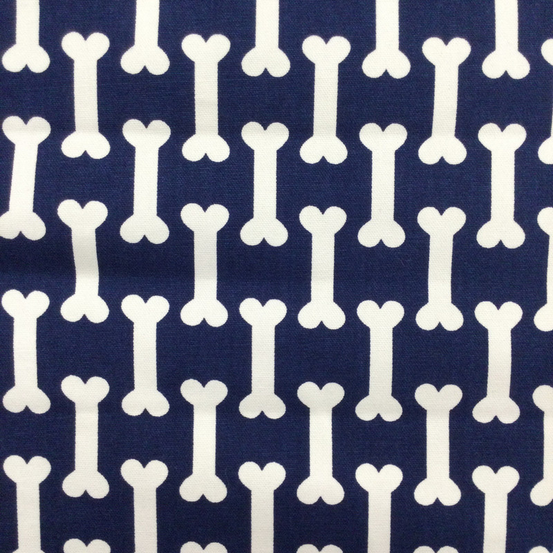 Dog Bones | Blue / White | Home Decor  / Drapery Fabric | Premier Prints | 100% Cotton | 54" Wide | By the Yard