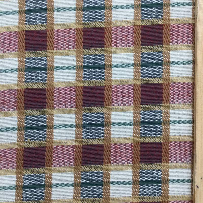 Vintage Plaid in Red, Green, Off White, and Tan  | Upholstery / Slipcover Fabric | 54" Wide | By the Yard