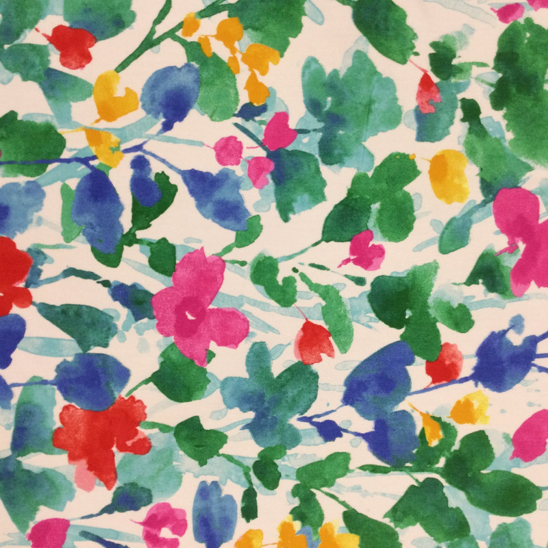 Marnie in Multi | Watercolor Floral in Green / Blue / Pink / Yellow | Home Decor  / Drapery Fabric | 100% Cotton | 54" Wide | By the Yard