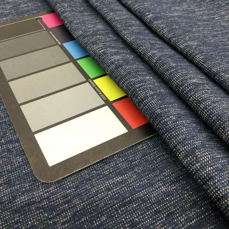 Denim Blue Mottled Chenille | Upholstery / Slipcover Fabric  | 54" Wide | By the Yard