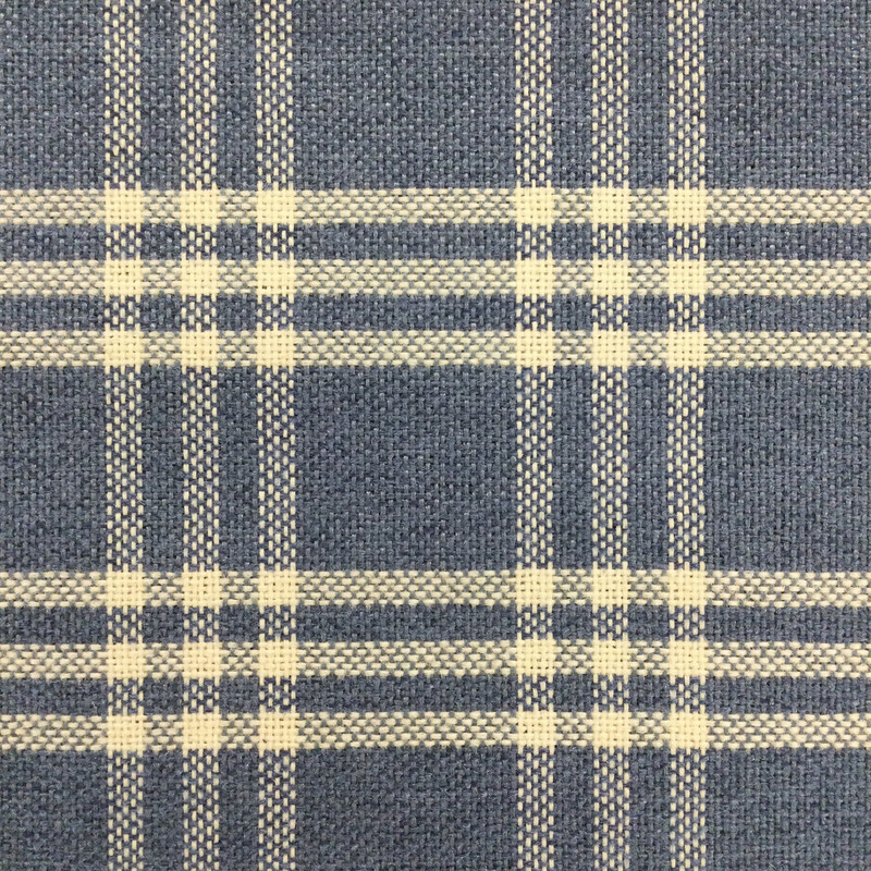 Vintage Plaid in Cornflower Blue and Ivory  | Upholstery / Slipcover Fabric | 54" Wide | By the Yard