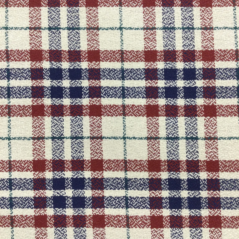 Vintage Plaid in Blue, Red, Beige, and Green | Upholstery / Slipcover Fabric | 54" Wide | By the Yard