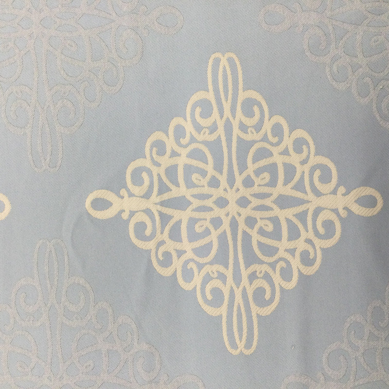 Large Scale Scroll Medallion Jacquard Fabric | Blue / Off White | Heavyweight Upholstery | 54" Wide | By the Yard