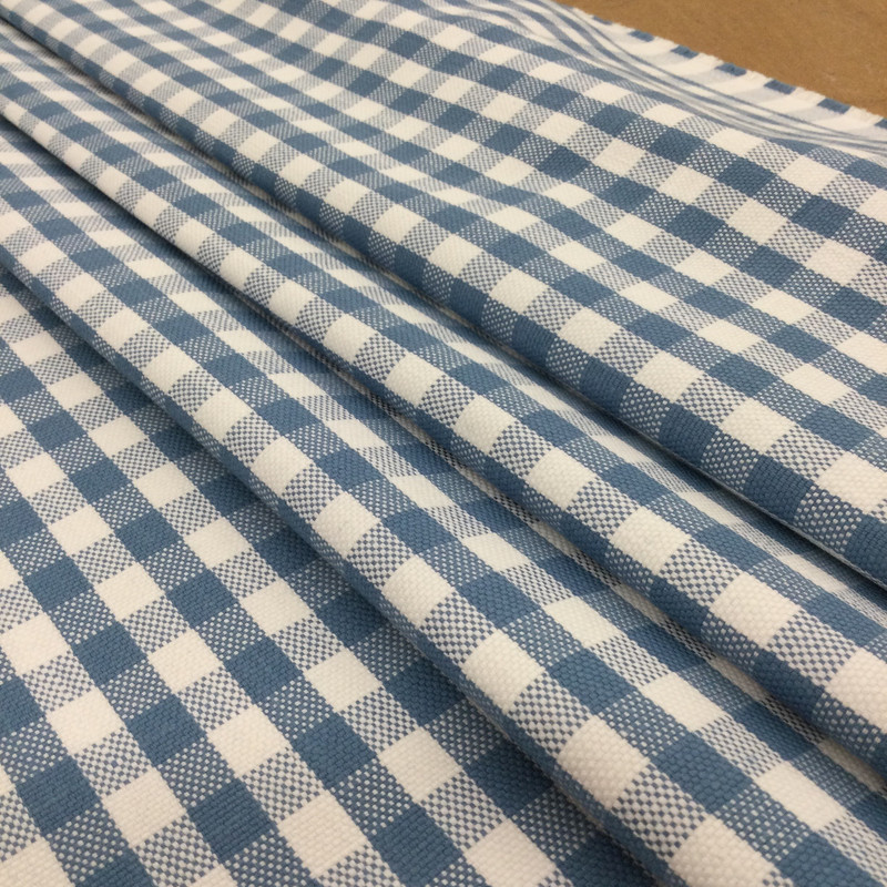 Checked Plaid Fabric in Blue and White | Upholstery / Slipcovers | Medium Weight | 54" Wide | By the Yard | "Marco" Surf