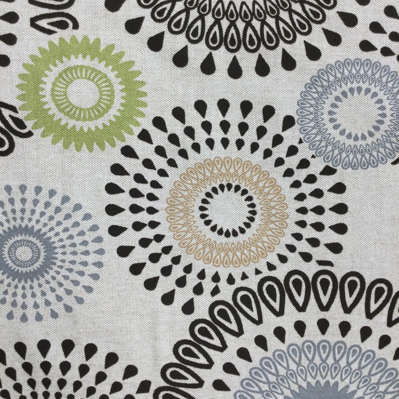 Decorative Circles Fabric | Beige / Brown / Green / Grey | Home Decor / Drapery | 54" Wide | By the Yard | Missoni in Spa
