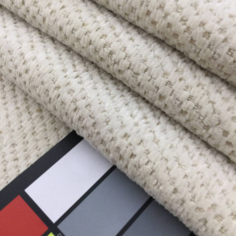 Ivory Off-White Chenille Fabric | Heavyweight Upholstery | 54" Wide | By the Yard | Emmerson in Ivory