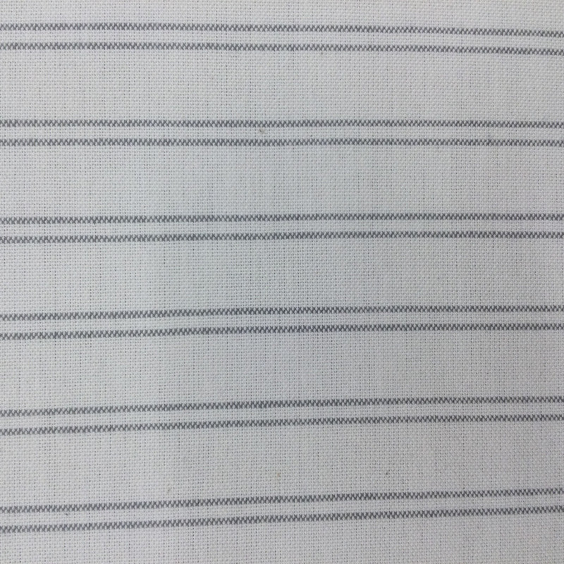 Striped Cotton Fabric in Off White and Grey | Slipcovers / Upholstery | 100 % Cotton | 54" Wide | By the Yard | Railey in Carbon