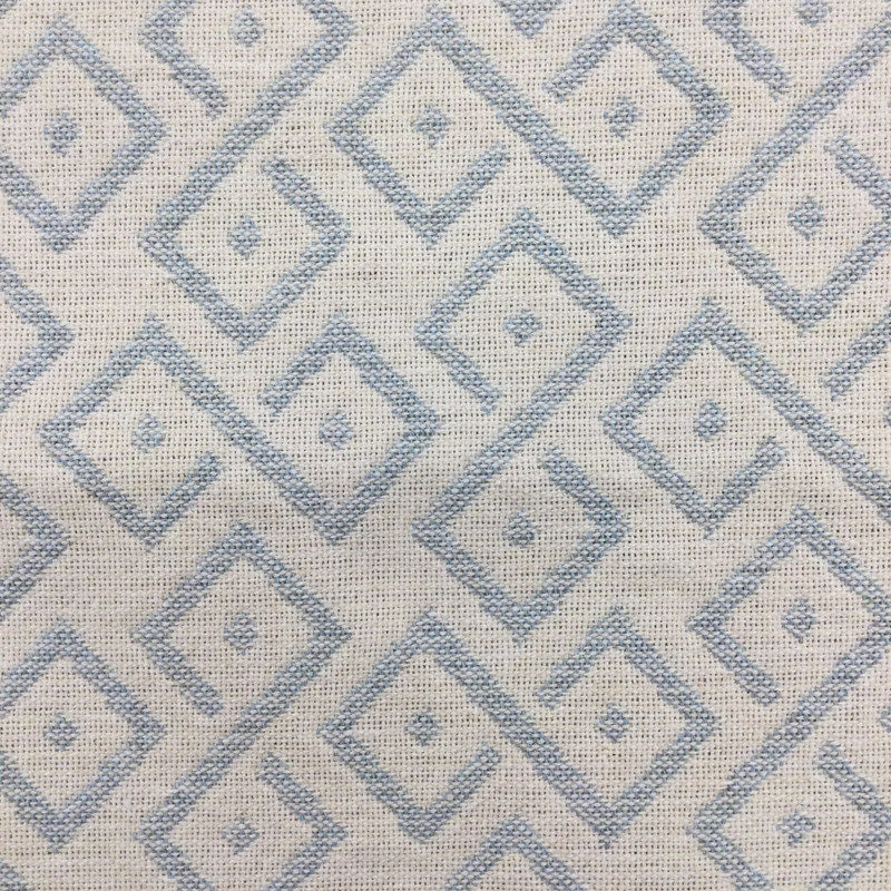 Geometric Design Fabric in Powder Blue and Off White  | Upholstery | Heavyweight | 54" Wide | By the Yard | Leego in Miox