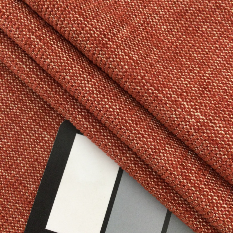 Red and Off White Woven Chenille Fabric | Upholstery / Slipcovers | Medium Weight | 54" Wide | By the Yard