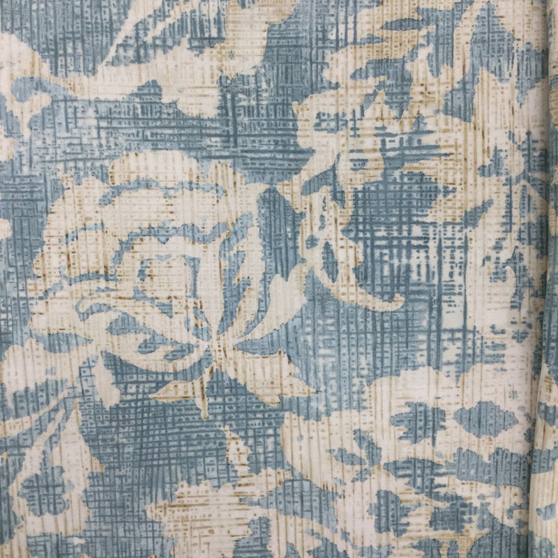 Batik Floral Fabric in Spa Blue and Off White | Home Decor / Drapery | 54" Wide | By the Yard | Kaufman Technique in Ceramic Blue