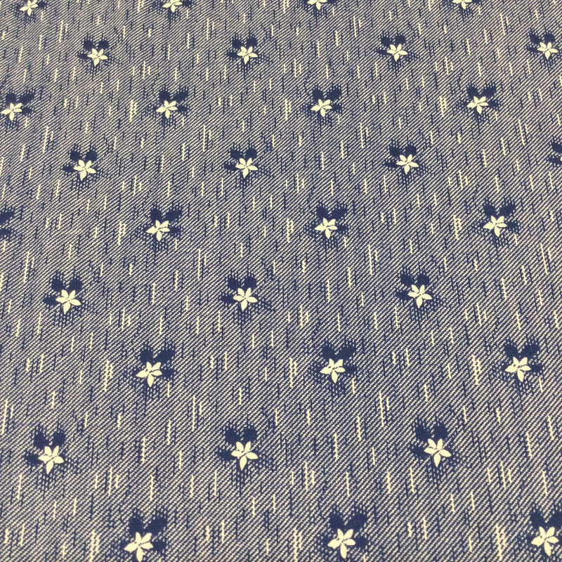 Denim Blue Floral | Quilting Fabric | 44" Wide | 100% Cotton | By The Yard | Fabri-Quilt