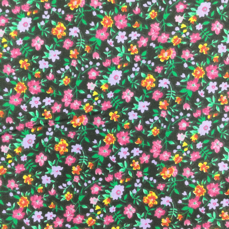 Floral in Brown / Pink / Purple / Red | Quilting Fabric | 44" Wide | 100% Cotton | By the yard